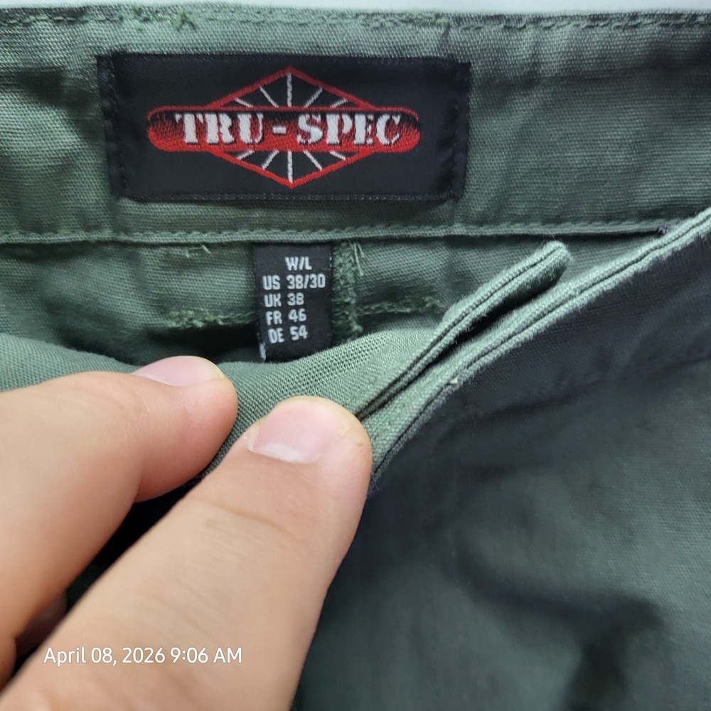 Tru-Spec 24-7 Series Tactical Pants Mens 38x30 Olive Green Cargo Ripstop New - Picture 10 of 12